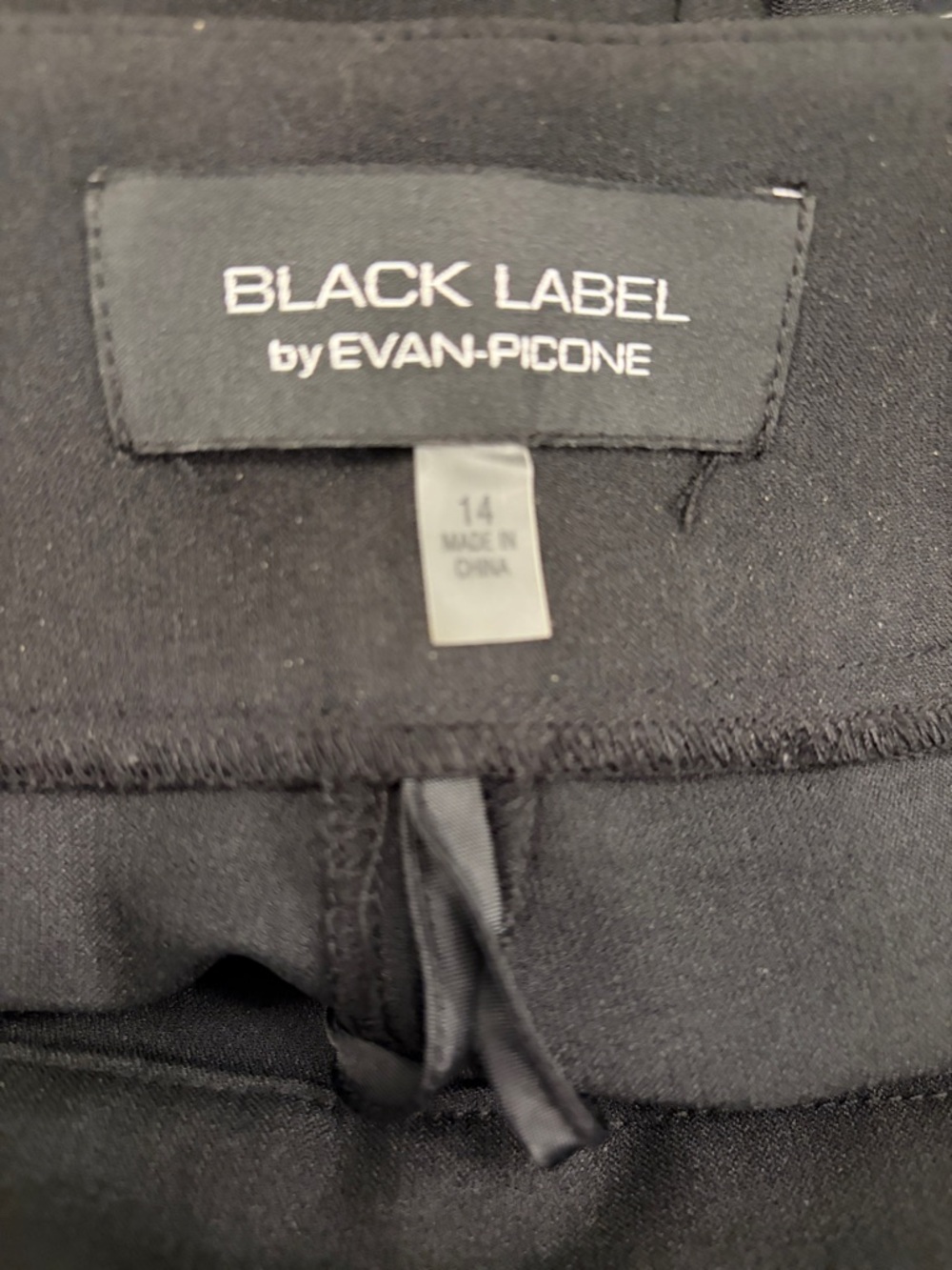 Black Label by Evan Picone straight leg black slacks. - Picture 3 of 5